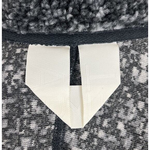 ARKET High-Neck Pile Jacket Black White Melange Scandinavian Cozycore Sz Medium - Picture 7 of 11